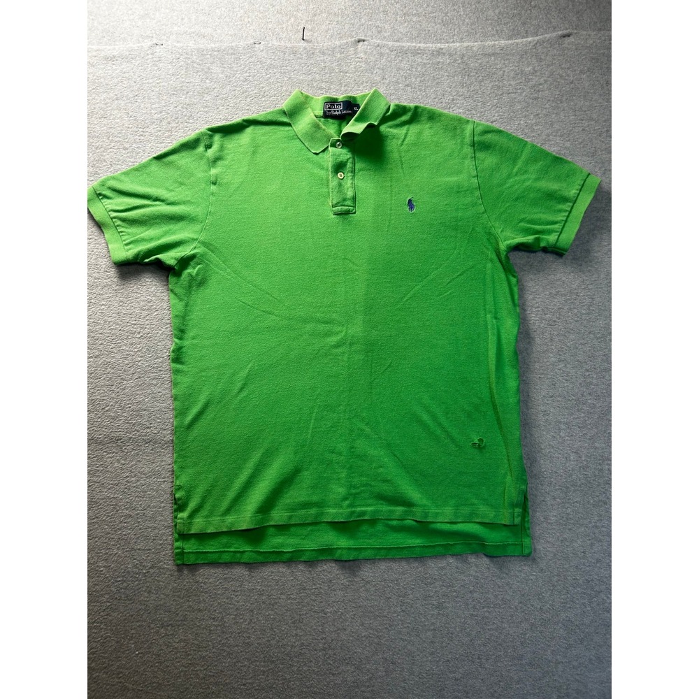Polo Ralph Lauren Mens XL‎ Green Polo Shirt Short Sleeve Pique Pony Logo